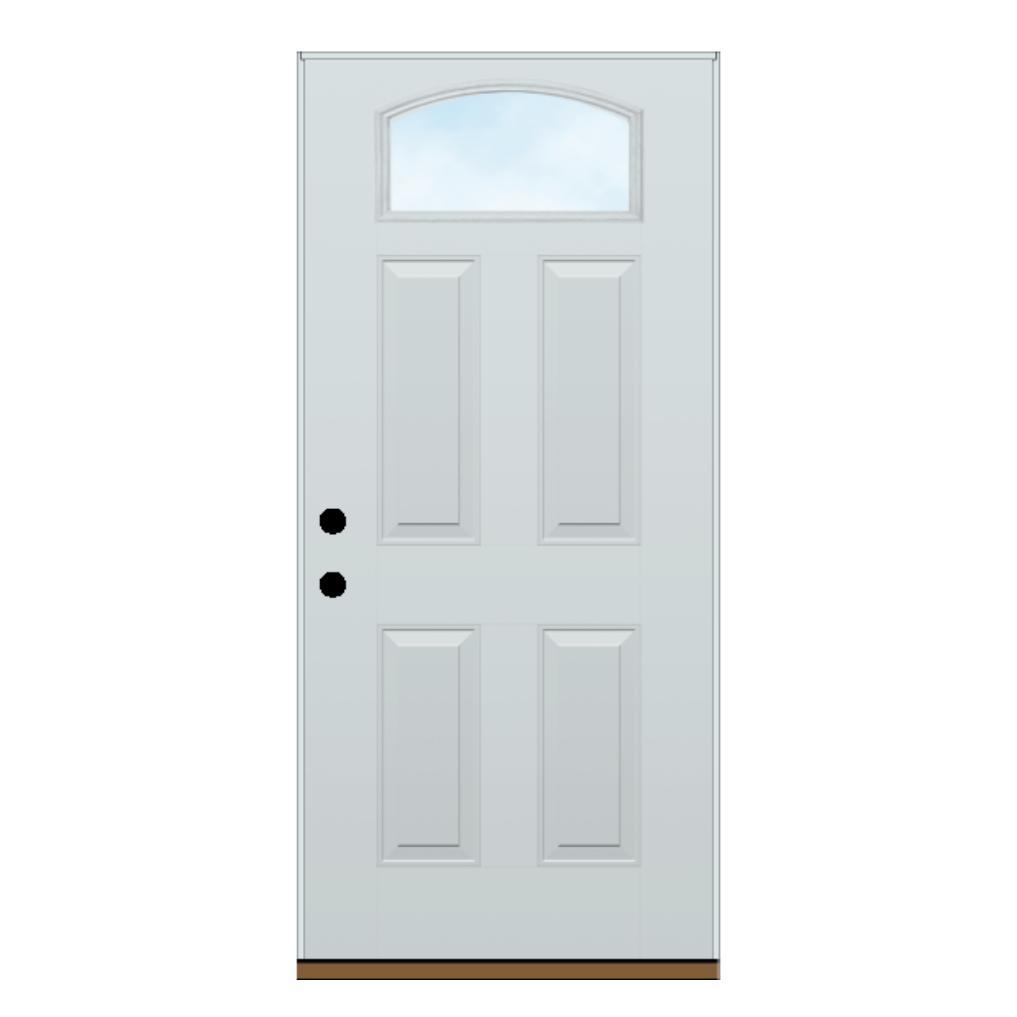 Camber Top Glass Steel Door