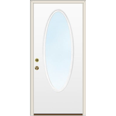 Large Oval Glass Steel Door